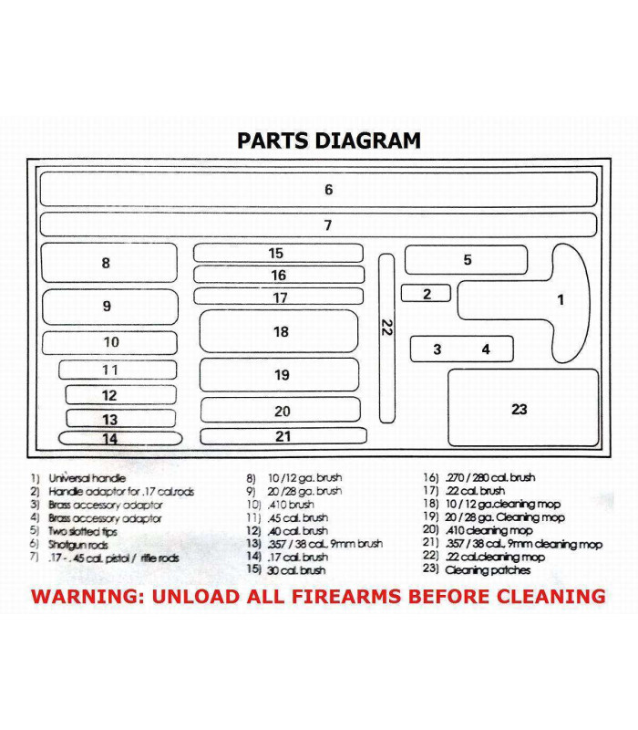 SURVIVORS RIFLE CLEANING SET UNIVERSAL