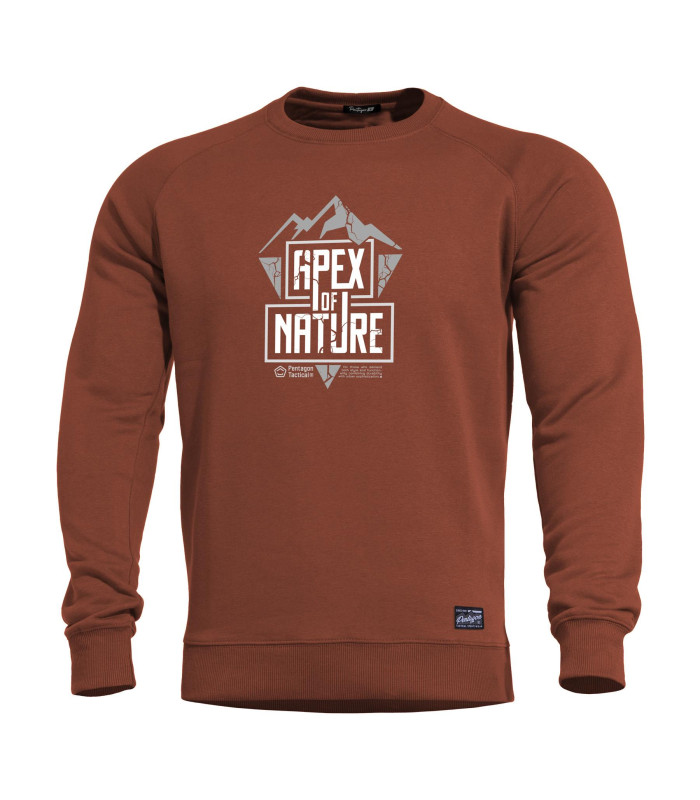 Μπλούζα Φούτερ Pentagon Hawk Apex Of Nature Sweater Βαμβακερό Με Στάμπα Μπορντό | Sabotage Oddal