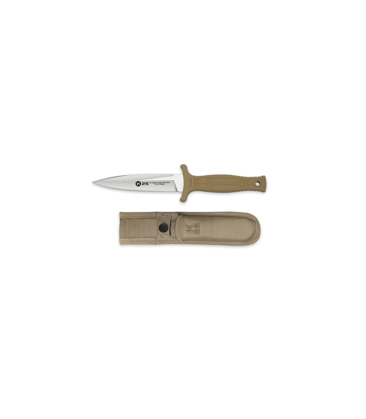 ΜΑΧΑΙΡΙ K25 TAN boot knife. CNC. Sheath, 32822