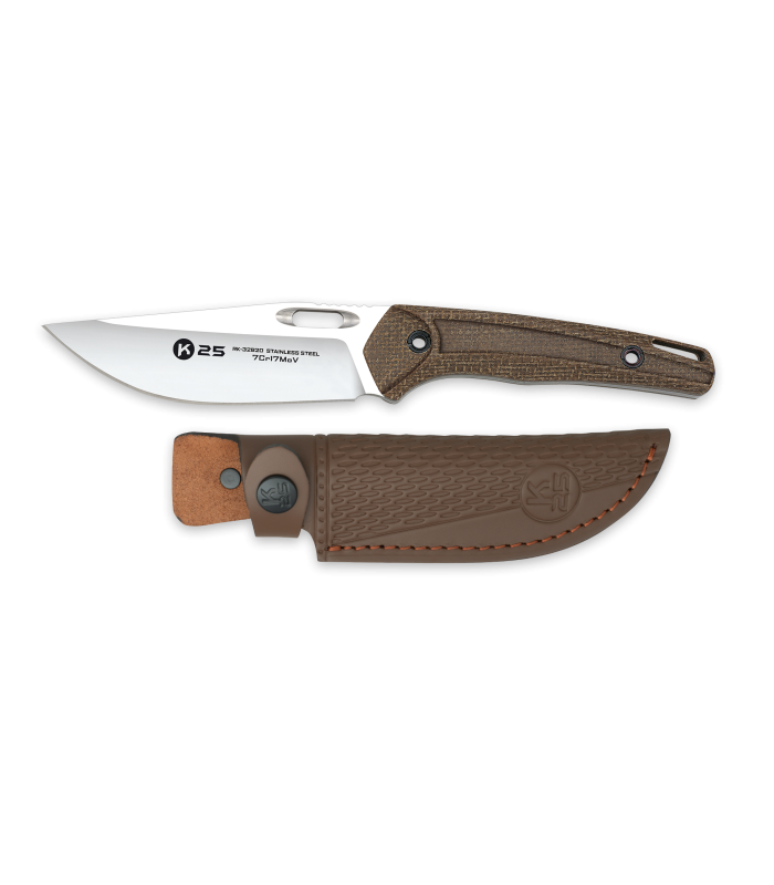ΜΑΧΑΙΡΙ K25 caramel micarta knife. Blade 11 cm, 32820