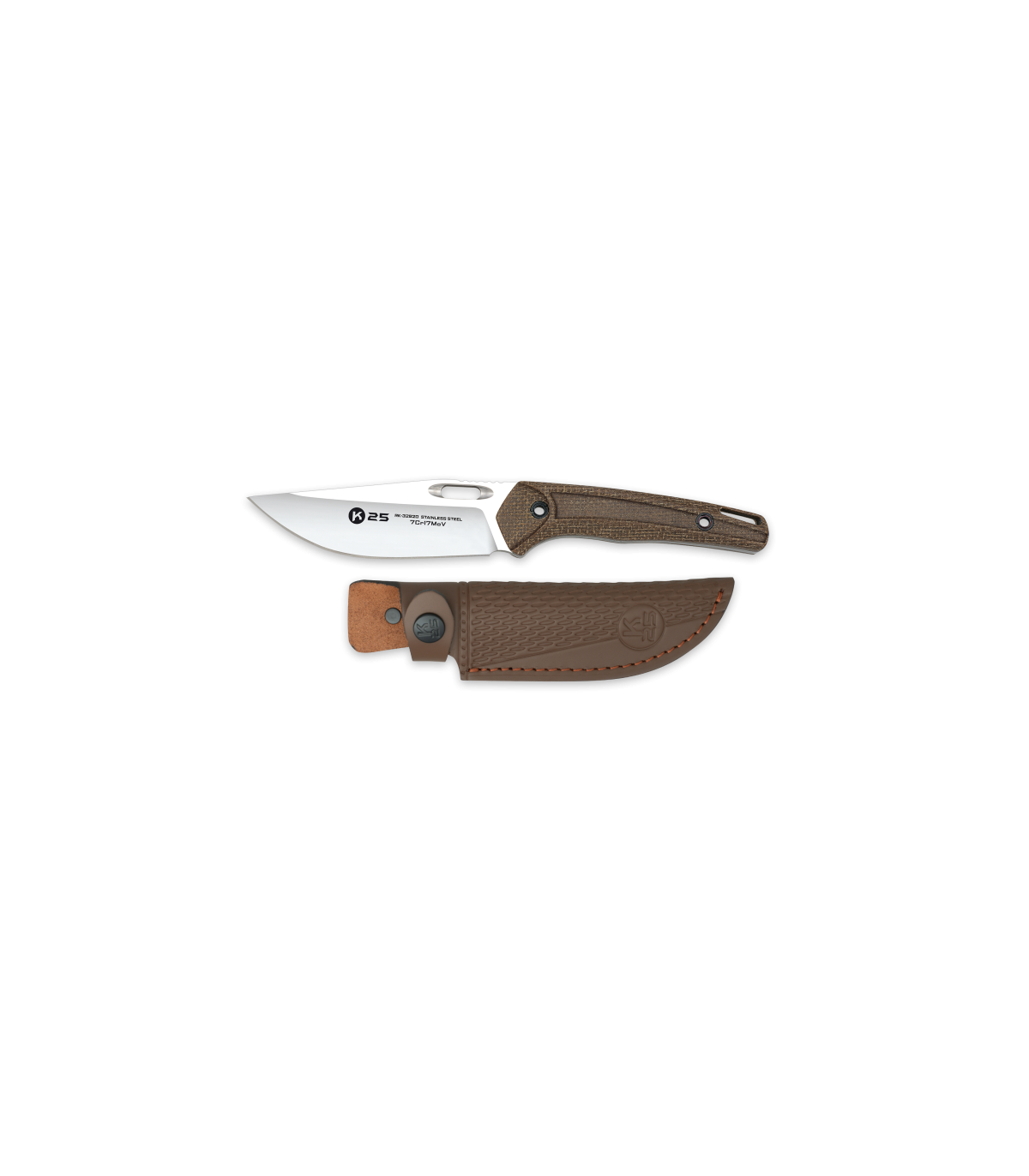 ΜΑΧΑΙΡΙ K25 caramel micarta knife. Blade 11 cm, 32820