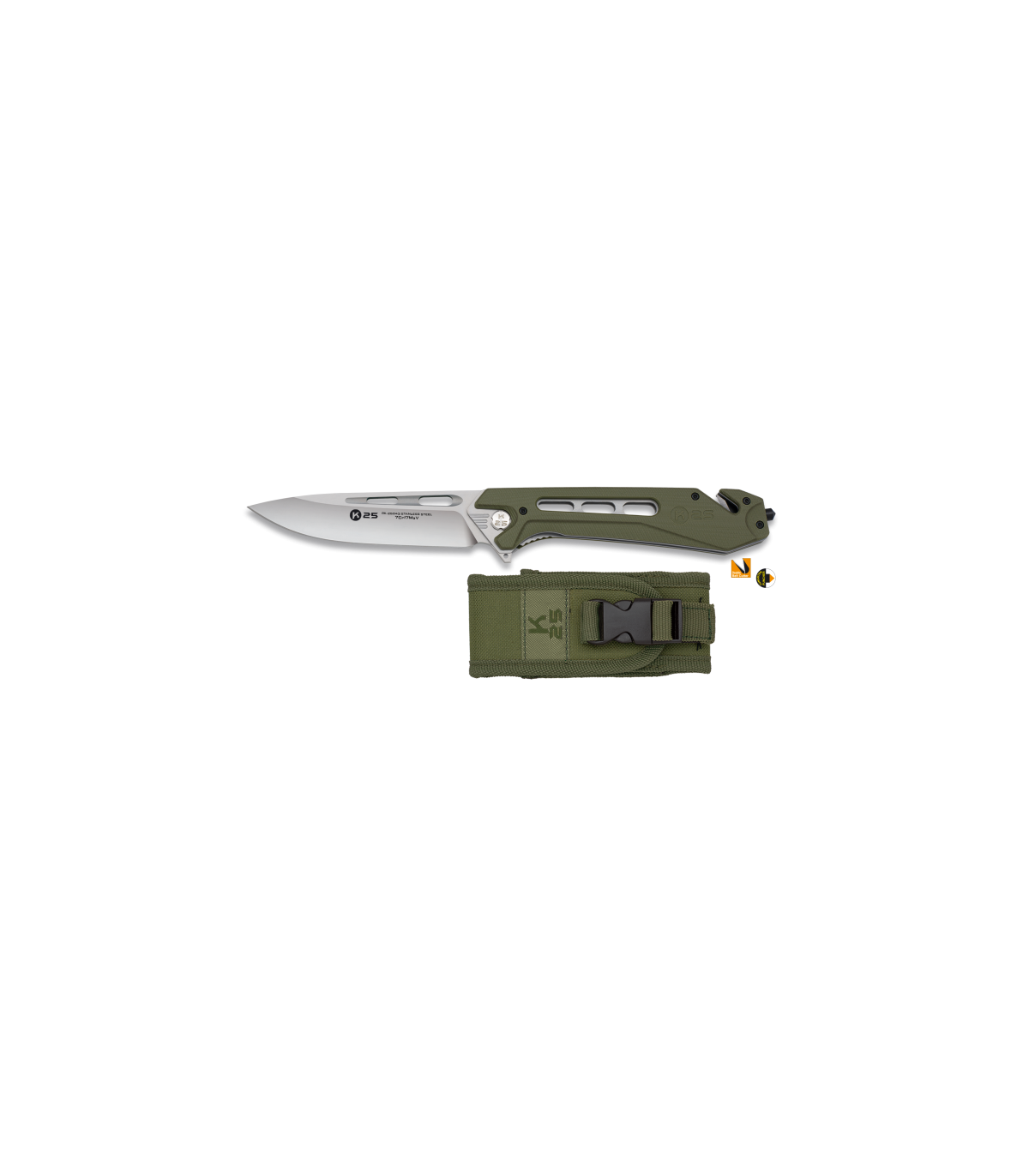 Σουγιάς K25 G10 green/CNC. Tactical. XL series, 25243