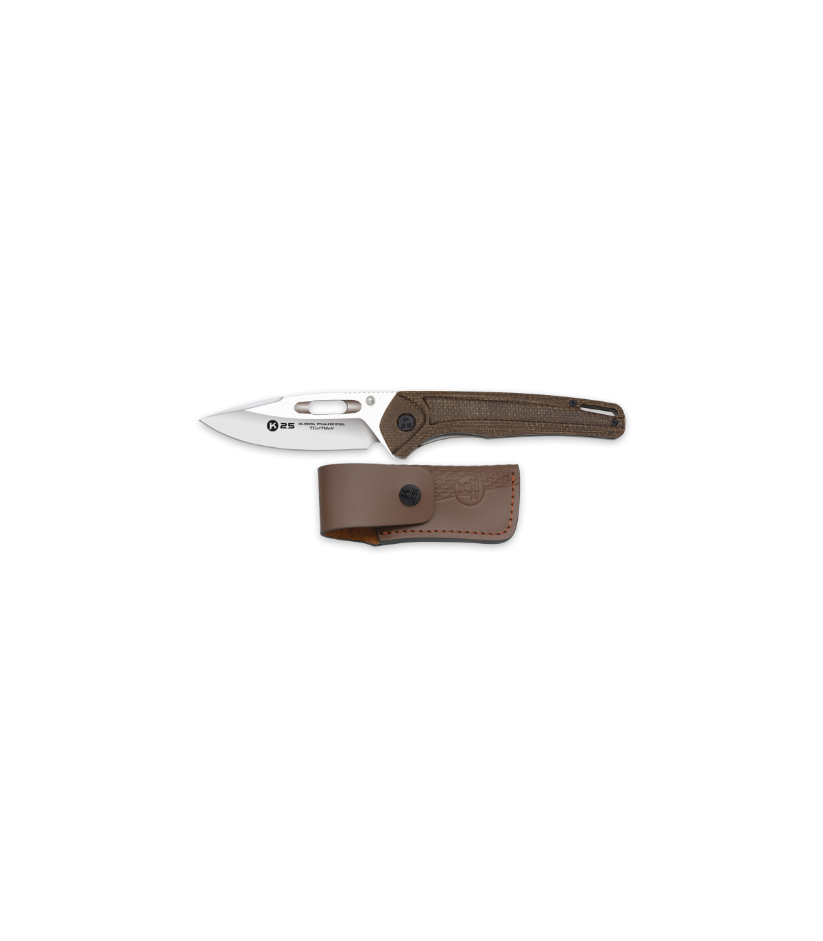 Σουγιάς K25 caramel micarta pocket knife, 25234