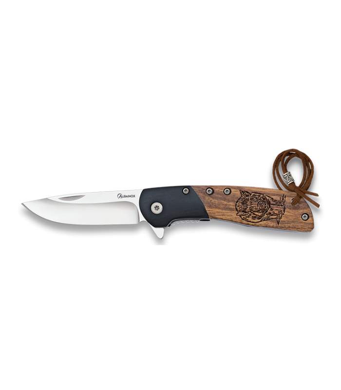 ΣΟΥΓΙΑΣ ALBAINOX, zebra wood pocket knife, 6.7cm, Αγριογούρουνο, 25054GR612