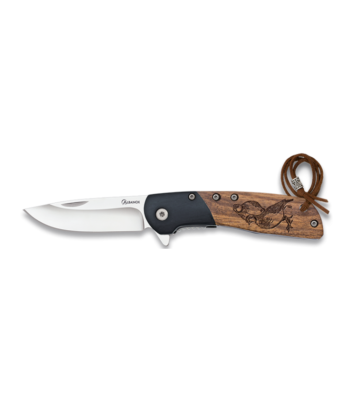 ΣΟΥΓΙΑΣ ALBAINOX, zebra wood pocket knife, 6.7cm, Πέρδικες, 25054GR611