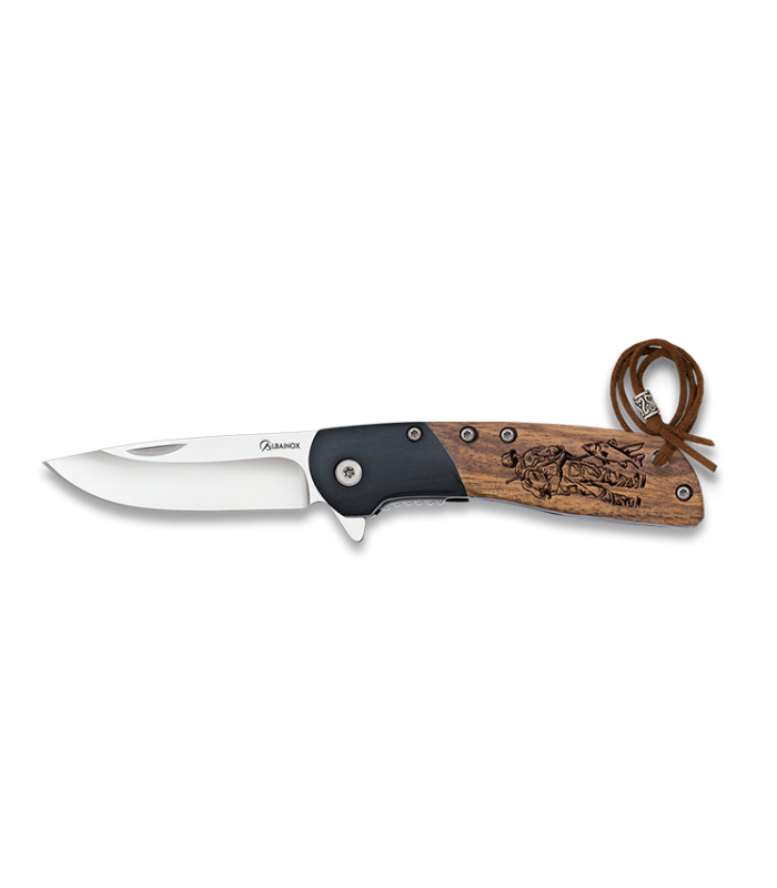 ΣΟΥΓΙΑΣ ALBAINOX, zebra wood pocket knife, 6.7cm, Ψαρας, 25054GR609