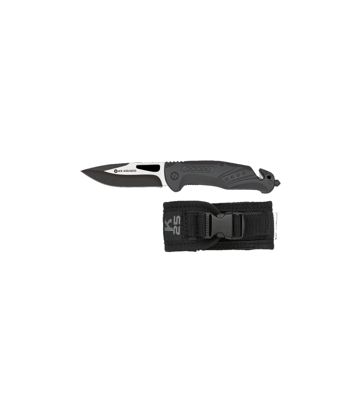 Σουγιάς K25 tactical black aluminium penknife, 25008