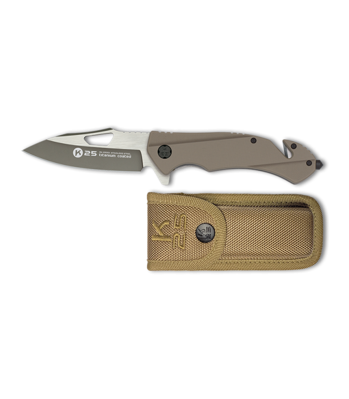 Σουγιάς K25 tactical pocket knife. Coyote G10, 25001