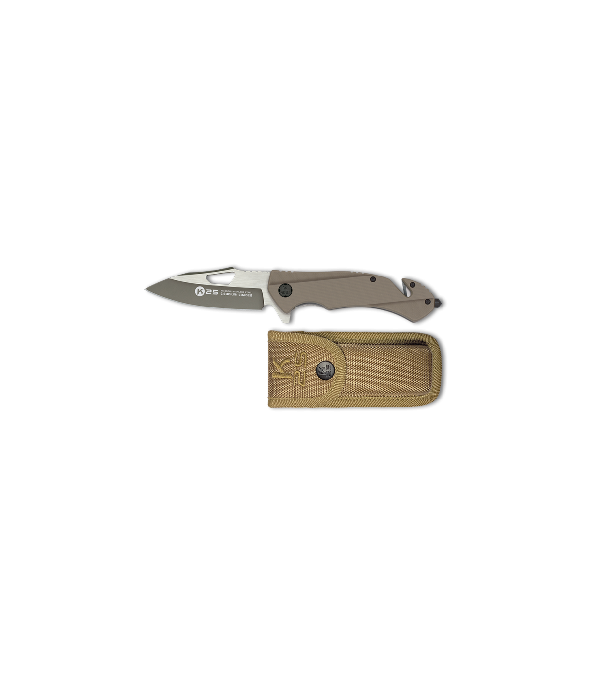 Σουγιάς K25 tactical pocket knife. Coyote G10, 25001