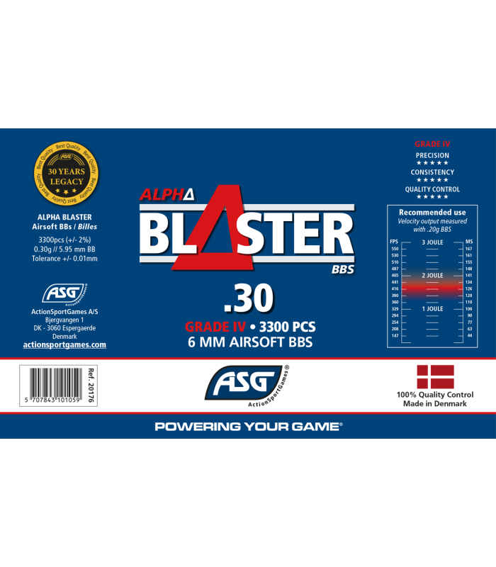 ΜΠΙΛΙΕΣ SOFT Blaster Alpha BBs, 0.30g, 3300 pcs, Μπουκάλι