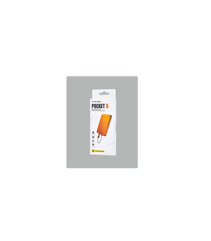 POWER BANK NITECORE POCKET 5, 5000ma Ultra Thin Aluminium body, Grey