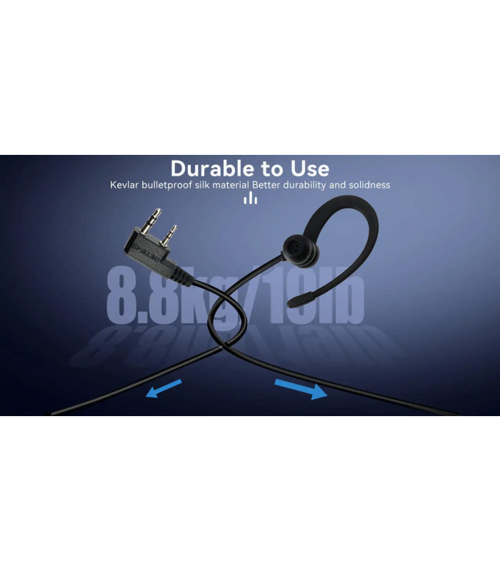 ΜΙΚΡΟΦΩΝΟ ΑΚΟΥΣΤΙΚΟ, RETEVIS, EEK023 G Shape In-Ear Earbud, Kenwood 2 Pin Plug