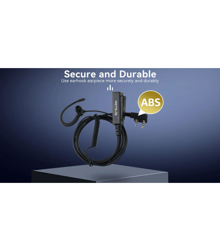 ΜΙΚΡΟΦΩΝΟ ΑΚΟΥΣΤΙΚΟ, RETEVIS, EEK023 G Shape In-Ear Earbud, Kenwood 2 Pin Plug