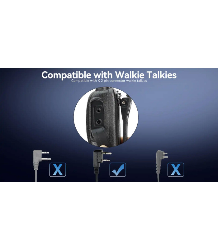 ΜΙΚΡΟΦΩΝΟ ΑΚΟΥΣΤΙΚΟ, RETEVIS, EEK023 G Shape In-Ear Earbud, Kenwood 2 Pin Plug