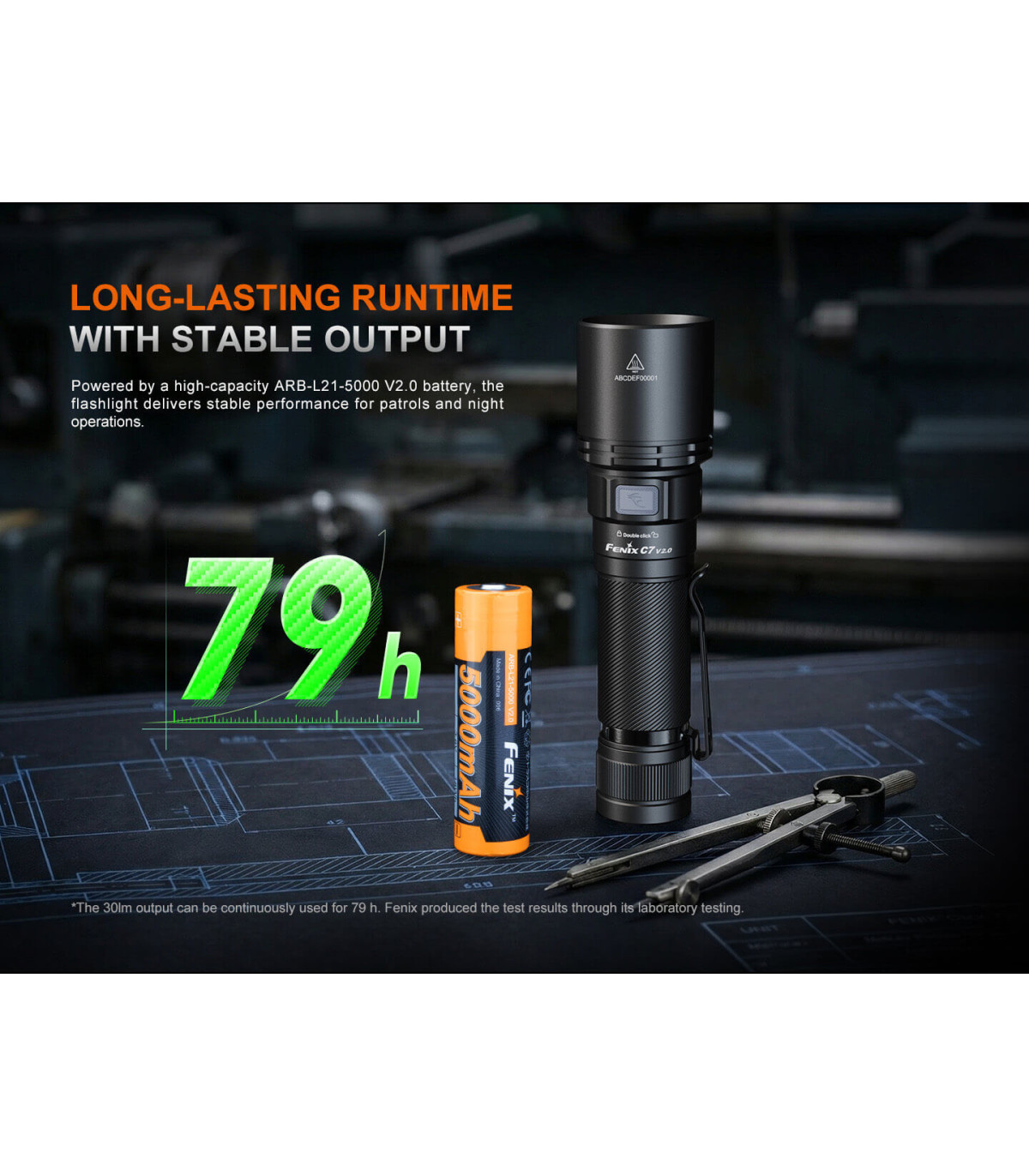 Φακός Fenix C7 V2.0 Επαναφορτιζόμενος Με USB