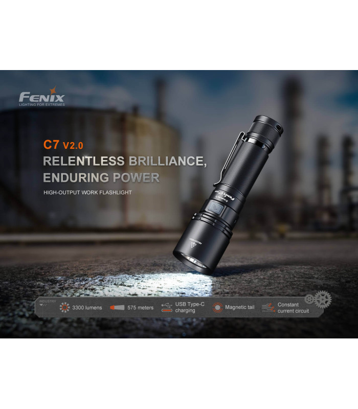 Φακός Fenix C7 V2.0 Επαναφορτιζόμενος Με USB