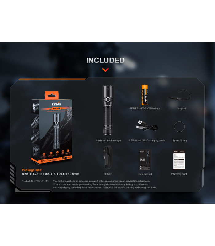 Φακός Fenix TK15R Επαναφορτιζόμενος με USB