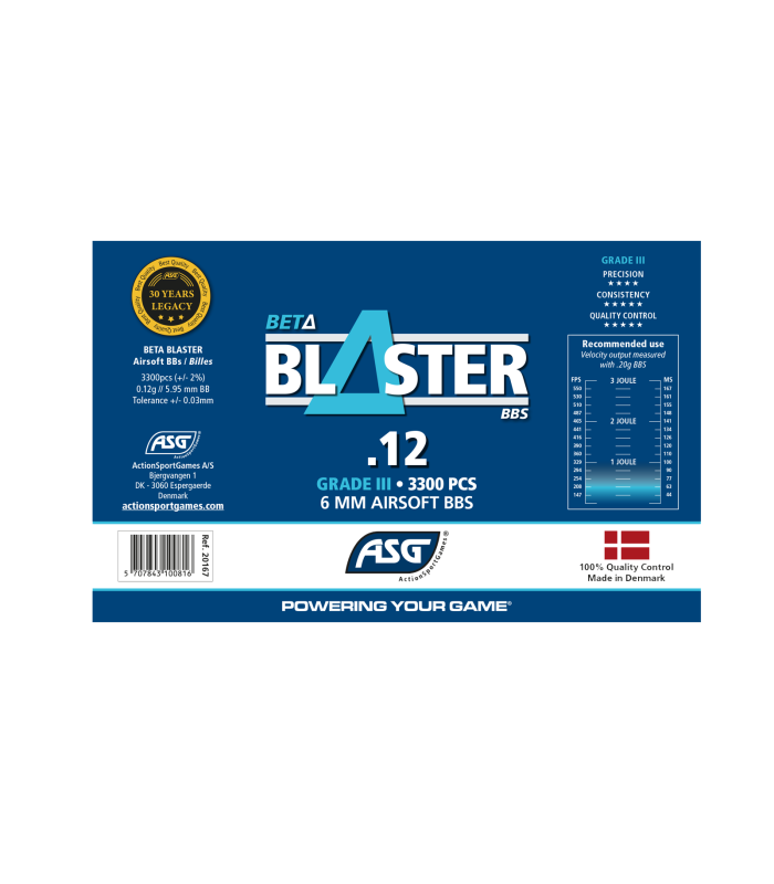 ΜΠΙΛΙΕΣ SOFT Beta Blaster, 0.12g, 3300 pcs, σε μπουκάλι