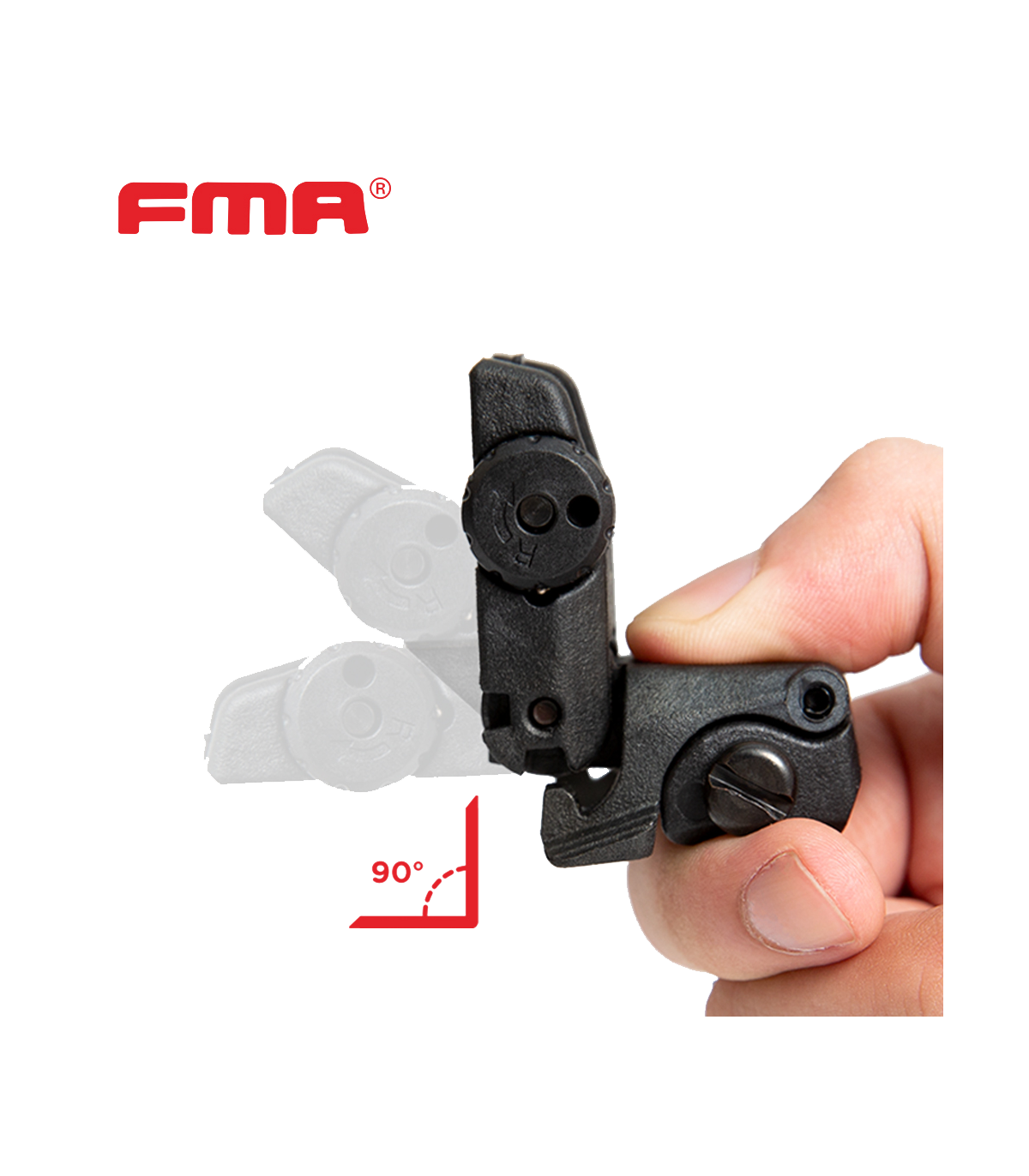 Σκοπευτικά Πτυσσόμενα Εμπρός & Πίσω, FMA, Back UP Sights(FBUS), Black