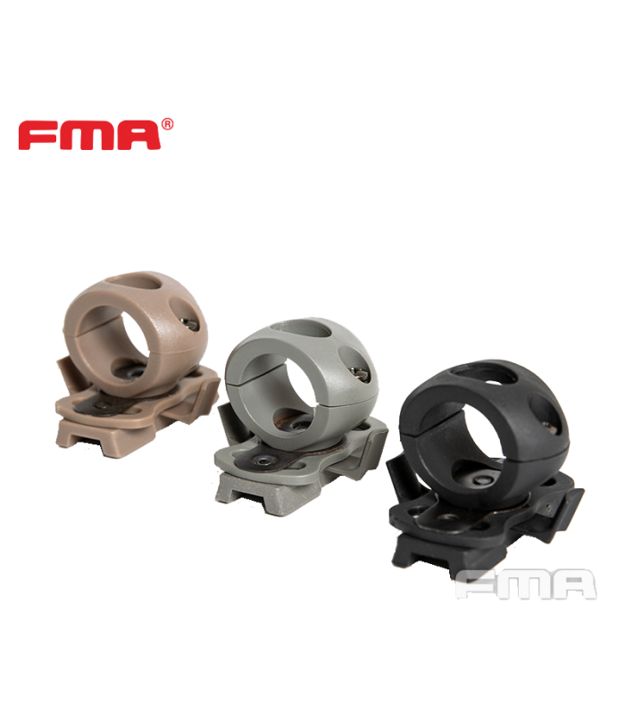 Δαχτυλίδι - Βάση Φακού για Κράνος, SINGLE-CLAMP RAIL ADAPTER (1''), FMA, Black