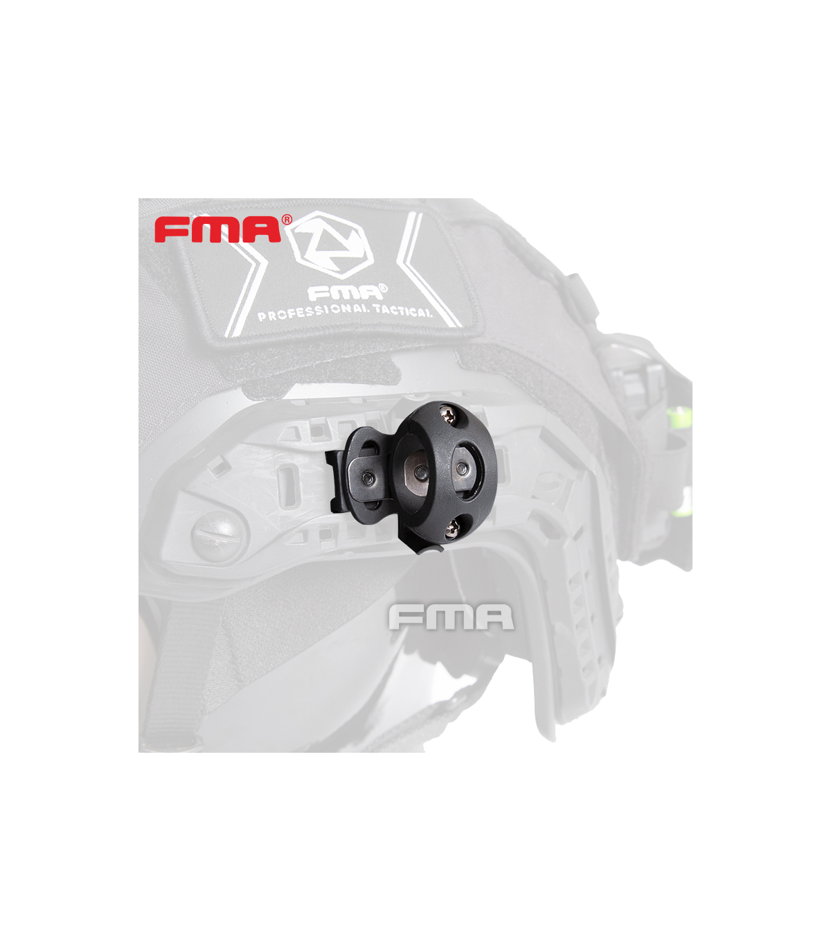 Δαχτυλίδι - Βάση Φακού για Κράνος, SINGLE-CLAMP RAIL ADAPTER (1''), FMA, Black
