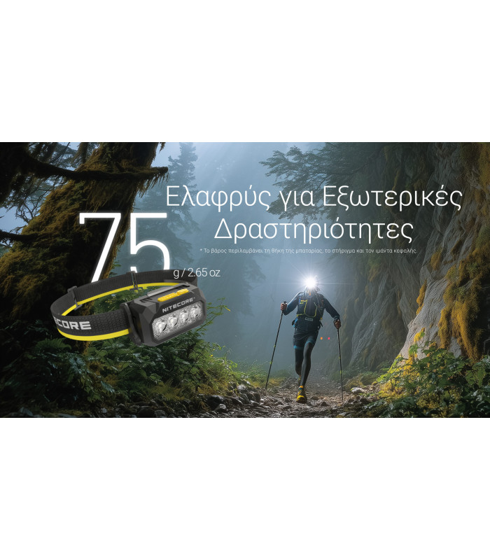 ΦΑΚΟΣ LED NITECORE HEADLAMP HA27UHE, 800lumens, 75g