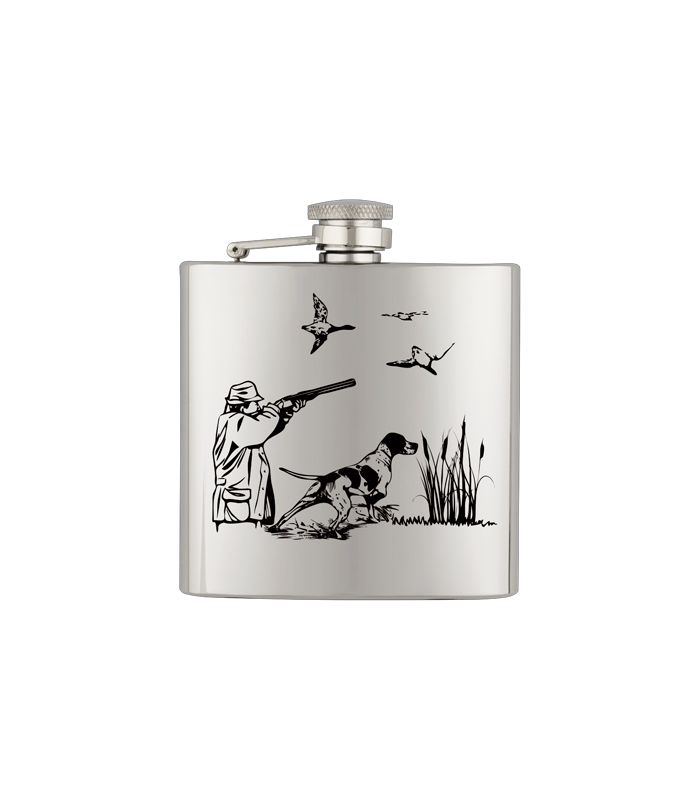 ΥΔΡΟΔΟΧΕΙΟ - ΦΛΑΣΚΙ Barbaric stainless hip flask. 6 Oz-ΣΚΥΛΟΣ+ΚΥΝΗΓΟΣ, 40122GR295