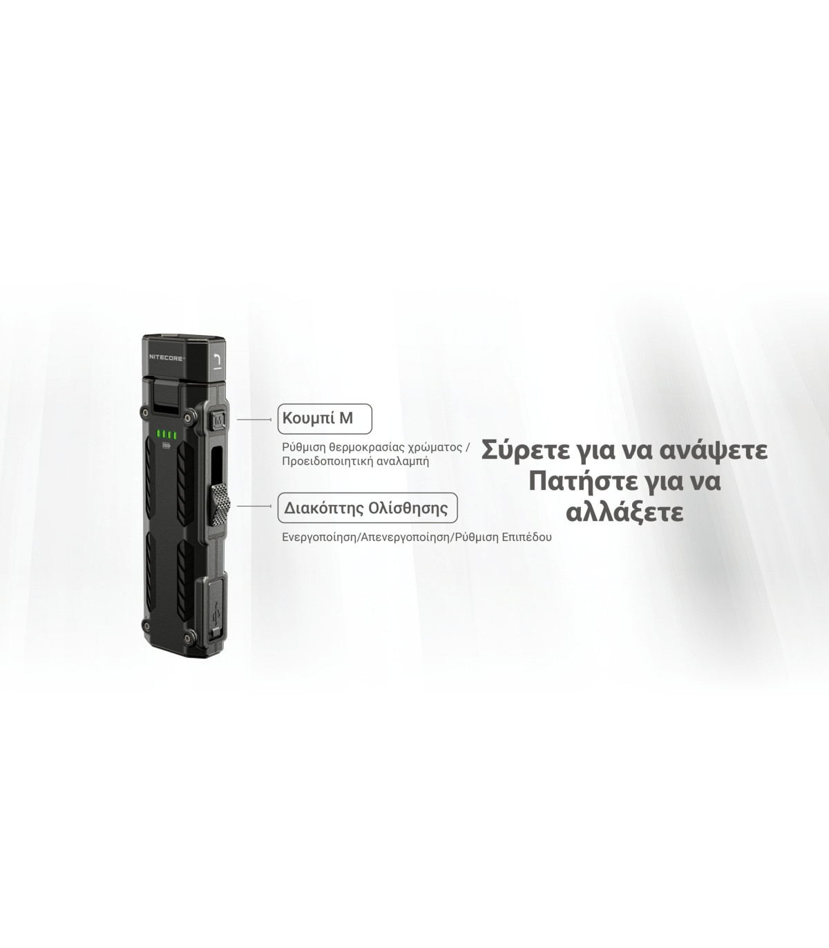 ΦΑΚΟΣ LED NITECORE EDC09, MCT, 1600lumens