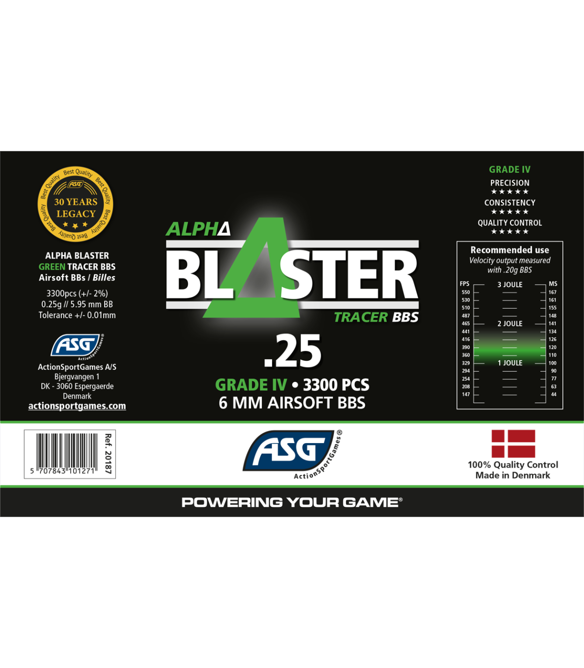 ΜΠΙΛΙΕΣ SOFT TRACER Alpha Blaster Green 0.25g / 3300pcs
