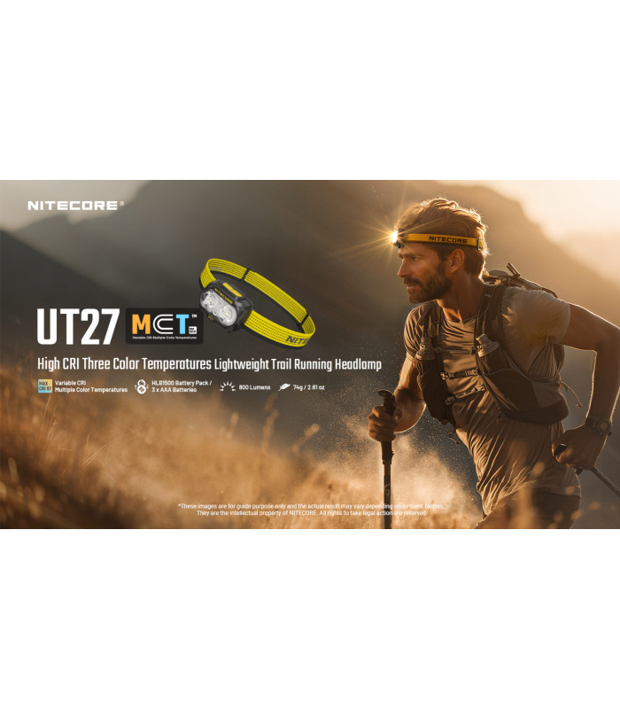 ΦΑΚΟΣ LED NITECORE HEADLAMP UT27 Pro MCT 800Lumens + 2x HBL1500Lion Battery, Black