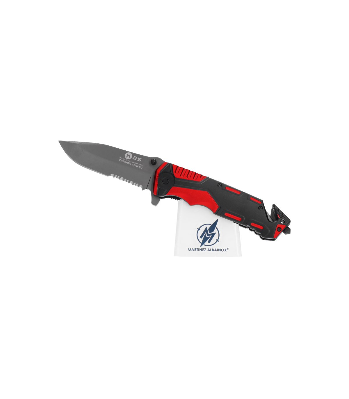 ΣΟΥΓΙΑΣ K25,Tactical pocket knife,Rubbered aluminium/red,9.4 cm , 19653