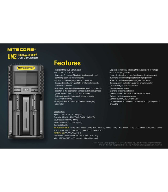 NITECORE UM2 CHARGER